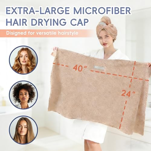 Large Microfiber Hair Towel for Women - Quick Drying & Absorbent