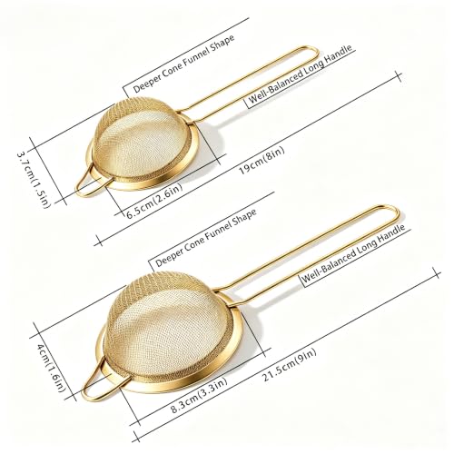 2 Pack Stainless Steel Fine Mesh Strainers with Handles