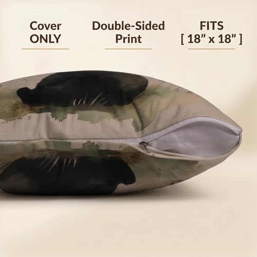 Watercolor Bear Velvet Pillow Cover 18x18 - Rustic Lodge Decor