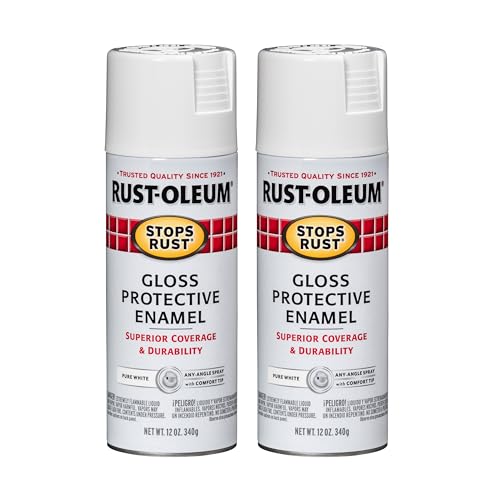 Rust-Oleum Stops Rust Gloss White Spray Paint - 12 oz Pack of 2