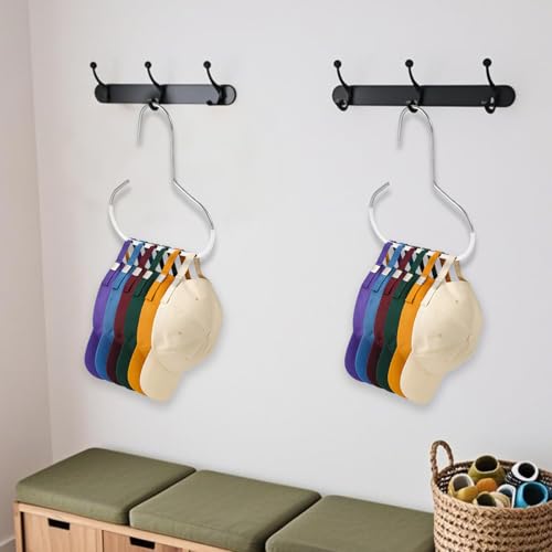 Durable Hat Organizer Hanger - 4pcs Anti-Slip Baseball Cap Storage