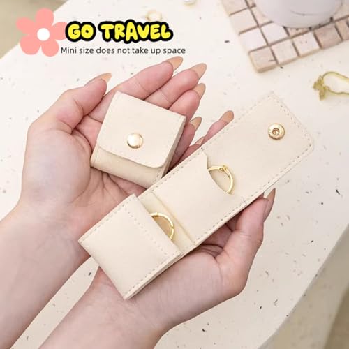 Mini Travel Jewelry Roll Bag - Foldable Pink Organizer with Buckle