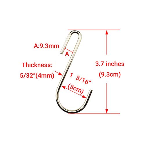 Angelkiss 3.7" Heavy-Duty S Hooks for Wire Shelving - 7 Pack, Rust-Proof