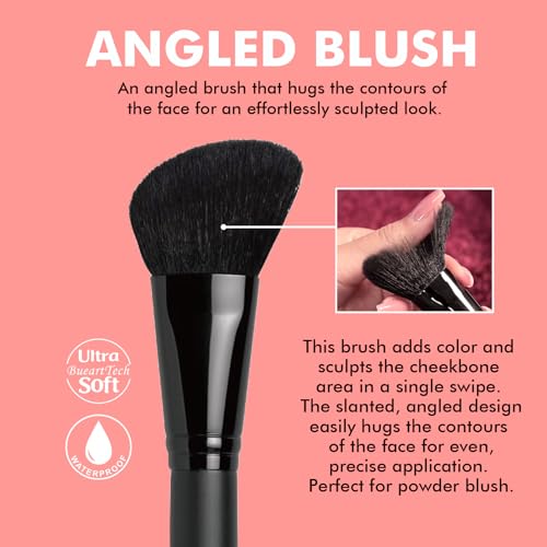Bueart Design Tapered and Angled Blush Makeup Brush Set Vegan