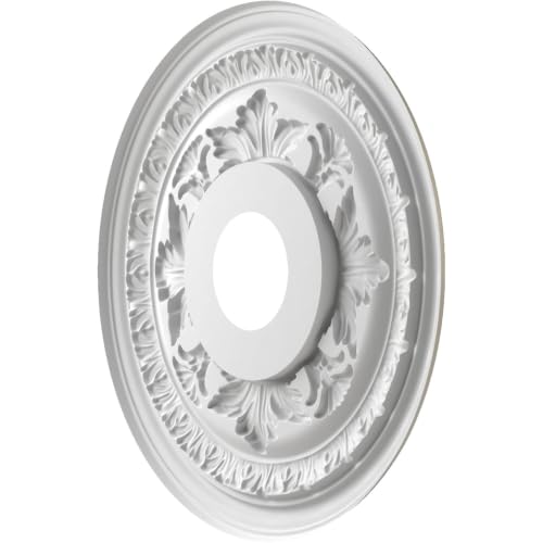 Ekena Millwork 16-inch Bright Chrome Baltimore Thermoformed PVC Ceiling Medallion - Fits Canopies up to 6.5"