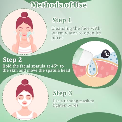 Josojoou 2PCS Silicone Blackhead Remover Tool & Face Spatula