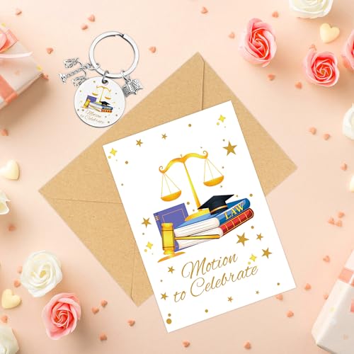 Law School Graduation Card Set with Keychain Charm - Gift for Graduates