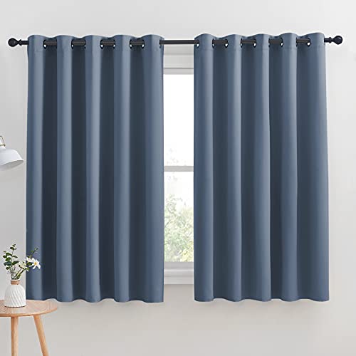 NICETOWN Stone Blue Thermal Blackout Curtains 70" x 63" - Set of 2
