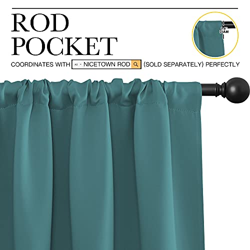NICETOWN Sea Teal Blackout Curtains - 70" x 84" (Pair)