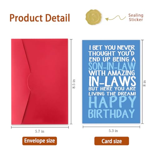 Funny Son-in-Law Birthday Card with Red Envelope – Humorous Greeting