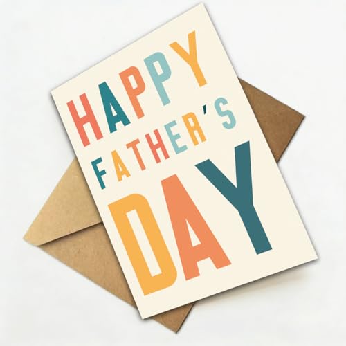 Father's Day Card for Dad - WX-429 with Kraft Envelope & Gold Seal