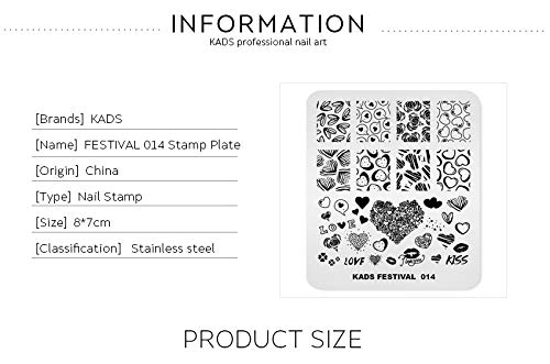 KADS Valentine's Day Nail Art Stamping Plate Love Heart FE014