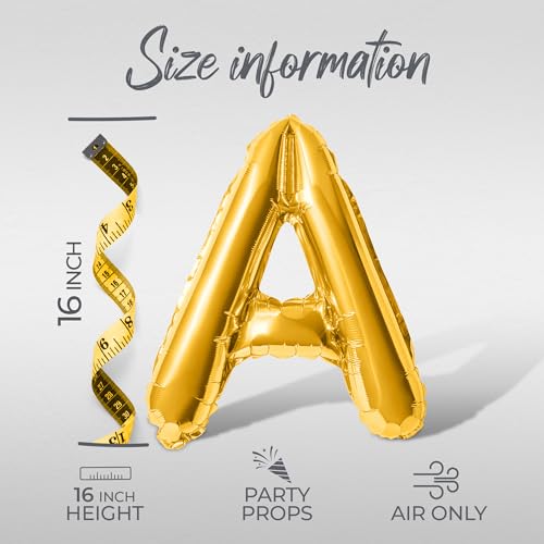 16" Gold Letter Balloons - Will You Be My GF Banner for Valentine's Day