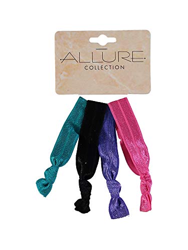 Allure Multi-Colored Fabric Ponytail Holders - 16 Piece Pack