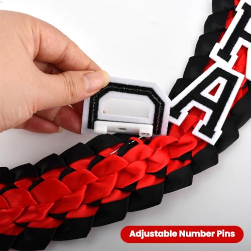 Class of 2026 Graduation Ribbon Lei with Brooches, Braided Garland Necklace