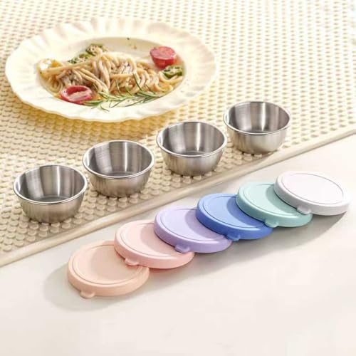 Emptycolor 6-Pack Stainless Steel Salad Dressing Containers