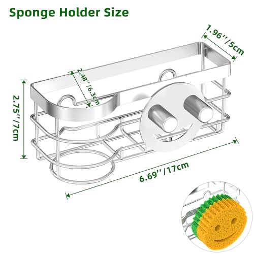 Cisily Stainless Steel Sponge Holder for Kitchen Sink Caddy
