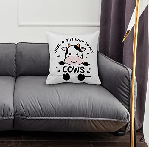 Cute Cow Themed 18"x18" Decorative Throw Pillow Case