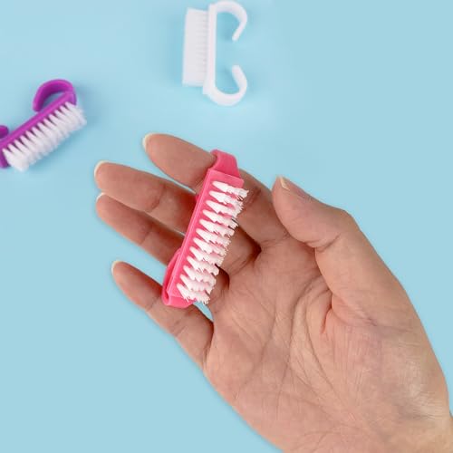 HANWER 24 Pack Handle Grip Nail Brushes - Travel Size Hand Scrub Cleaners