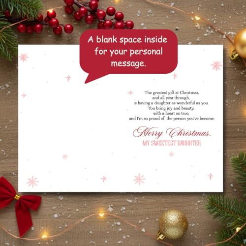 Heartfelt Christmas Card for Daughter with Premium Envelope