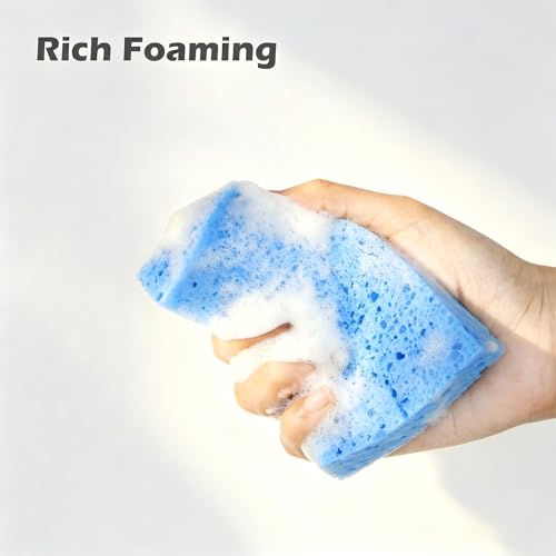 Cellulose Kitchen Sponges 6 Pack - Eco-Friendly, Absorbent & Non-Scratch Cleaning