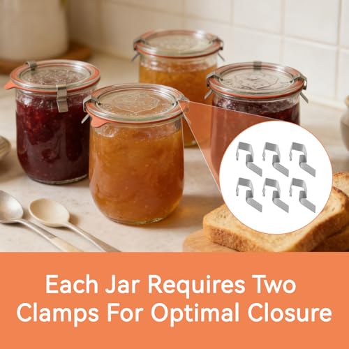 20 Stainless Steel Clips for Weck Jars - Airtight Clamps for Food Preservation