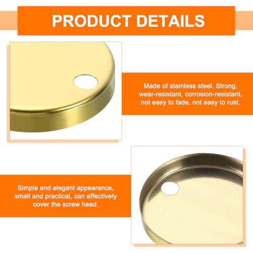 uxcell 4Pcs Gold Stainless Steel Toilet Seat Hinge Covers, 60mm