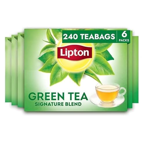 Lipton Green Tea with Jasmine - 240 Count (40 Bags x 6 Pack) - Unsweetened & Caffeinated