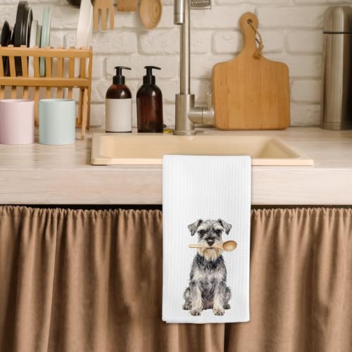 Mini Schnauzer Kitchen Towels - Funny Dog Gifts, 16x24 Inch
