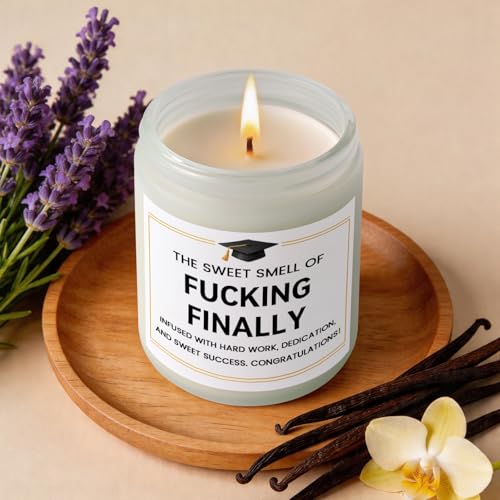 White Graduation Gift Candle - Congrats Grad for Her & Him, Class of 2026, Unique College & High School Graduation Present
