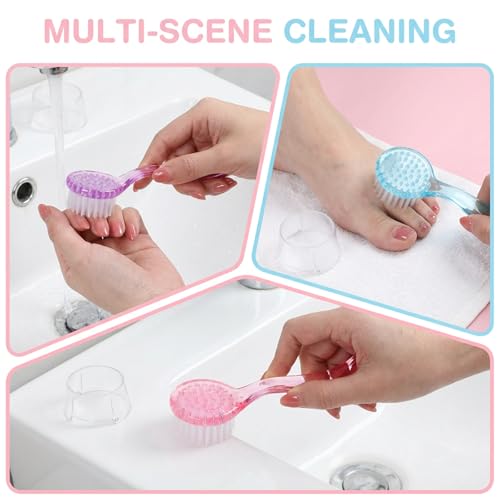 Snuviax 4-Piece Soft Nail Cleaning Brush Set with Handle Grip