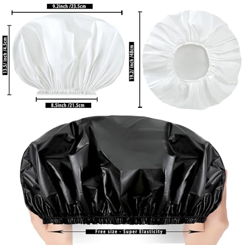 Super Jumbo Shower Cap for Women 2-Pack Extra Large Waterproof Hair Caps
