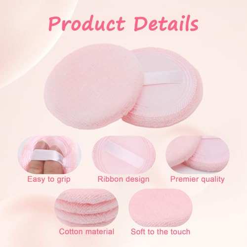 Clofiak 12 Pcs Velour Loose Powder Puff, 2.36 Inch Round Makeup Pads