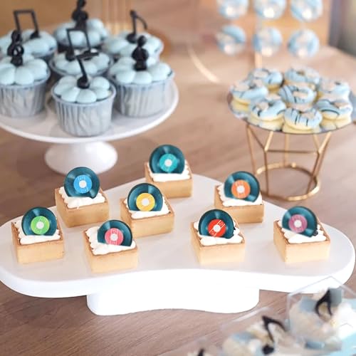 Ercadio Purple Edible Music Records Cupcake Toppers - 40 Pack