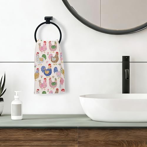 Rooster Farmhouse Hand Towel 16x24-inch Kitchen and Bathroom Decor