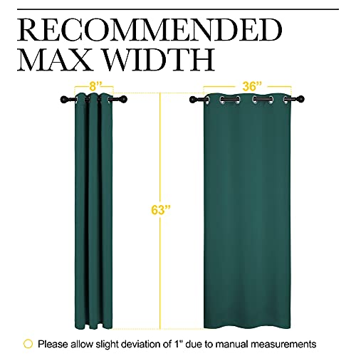 NICETOWN Thermal Blackout Curtains - Hunter Green, 42"W x 63"L, Set of 2