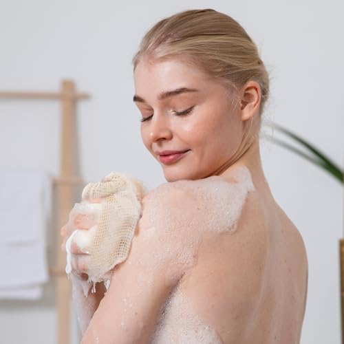 Sliverdew Natural Sisal Soap Exfoliating Bag Pouch with Drawstring (5 Pack)