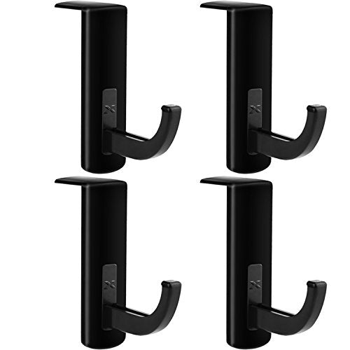 Mudder Adhesive Headphone Hanger Hook for Monitor - 4 Pack, Black
