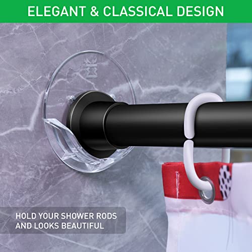 Kitosun Shower Curtain Rod Holders - 2pcs Clear Adhesive Brackets
