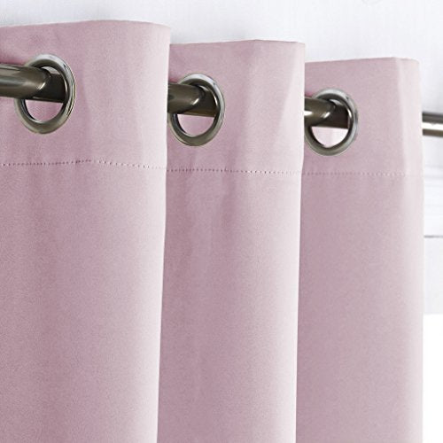 NICETOWN Blackout Curtain, Baby Pink Grommet Window Drape 42 x 63 Inch