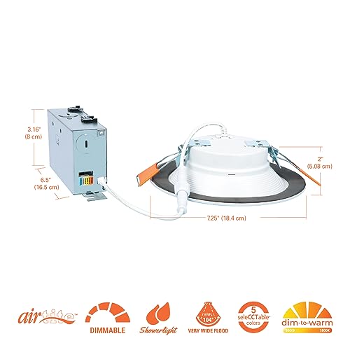 HALO RL 6-Inch Indoor/Outdoor Canless LED Downlight with Selectable Color Temperatures - RL6069FSD2W1EWHDM