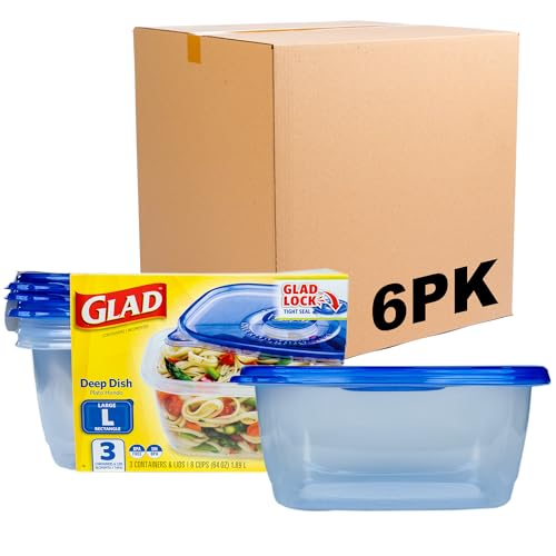 GladWare 64 Oz Deep Dish Food Storage Containers - 3 Pack