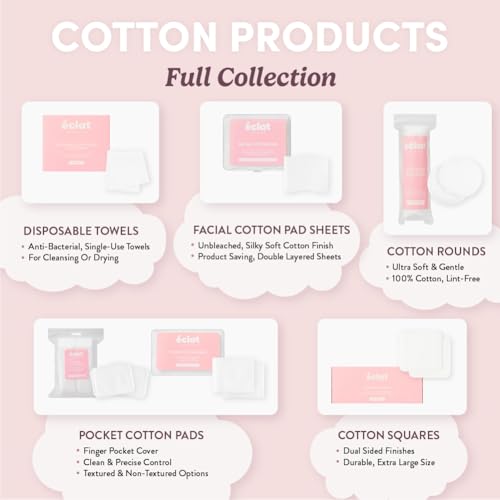 Éclat 100% Pure Cotton Rounds - Ultra Soft, Hypoallergenic & Lint-Free Pads (100 Count)