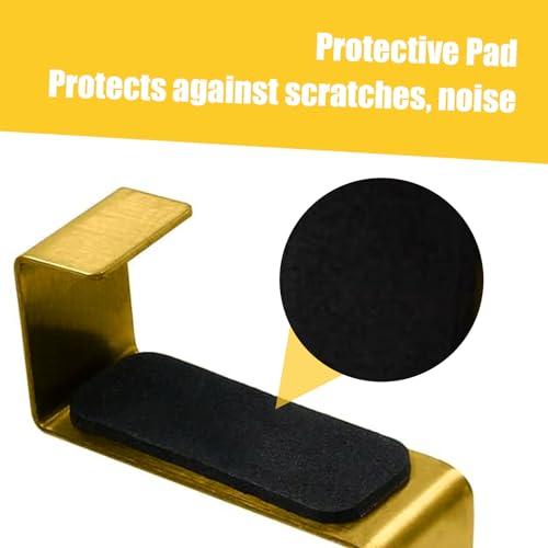 Coufce 2-Pack Over-the-Door Towel Rack - 9 Inch Gold Stainless Steel Holder