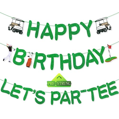 Golf Birthday Banner | Pre-Strung Par-Tee Decorations for Men