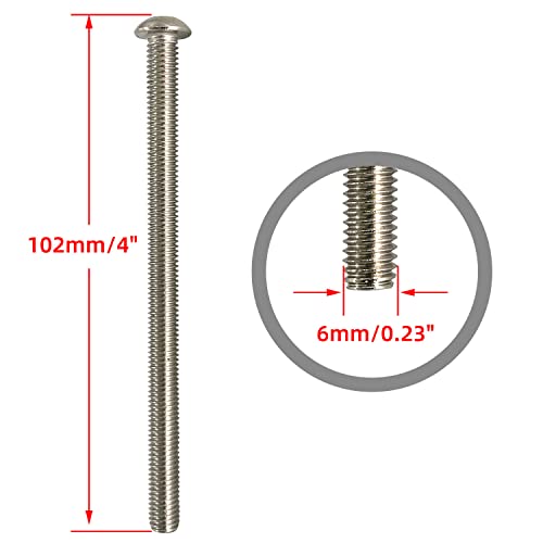 304 Stainless Steel Headboard and Footboard Bolt Kit - 4 Inch Hardware Set