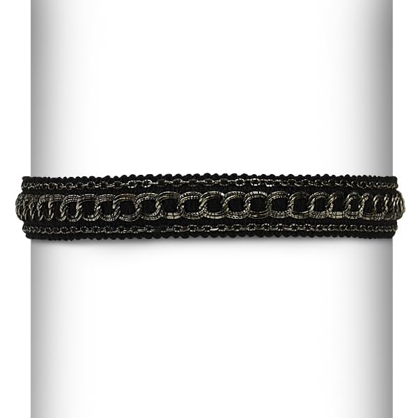Expo International Chain Design Stretch Headband Black Silver