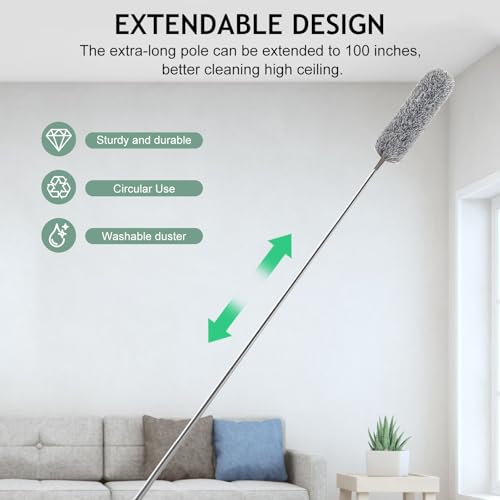 SetSail 100-Inch Extendable Microfiber Duster with Bendable Head