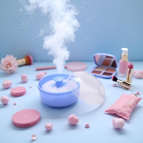 Myuiao Blue Cosmetic Powder Puff with Portable Storage Case Set