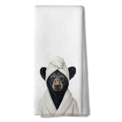 Black Bear Hand Towels – 16x24 Inch, Wild Animal Decor, 02color